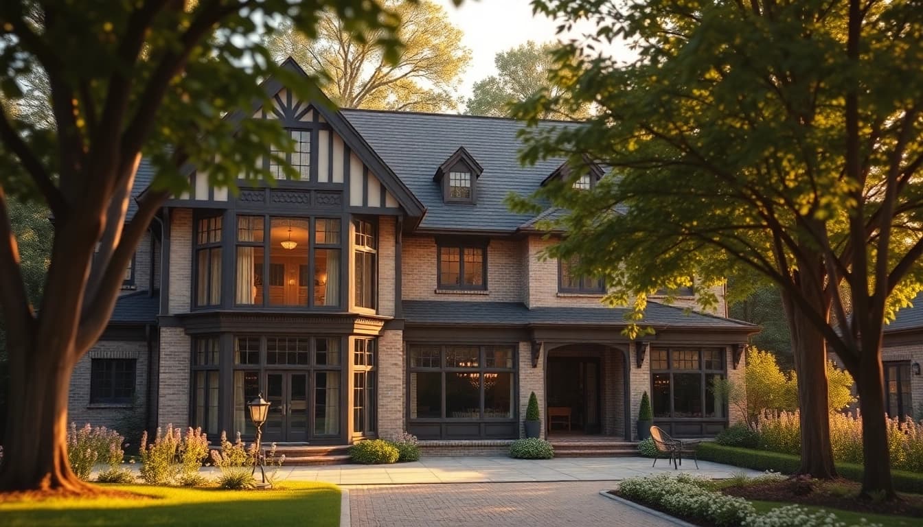 Stunning Wellesley Tudor Expansion showcasing elegant architecture amidst lush greenery.