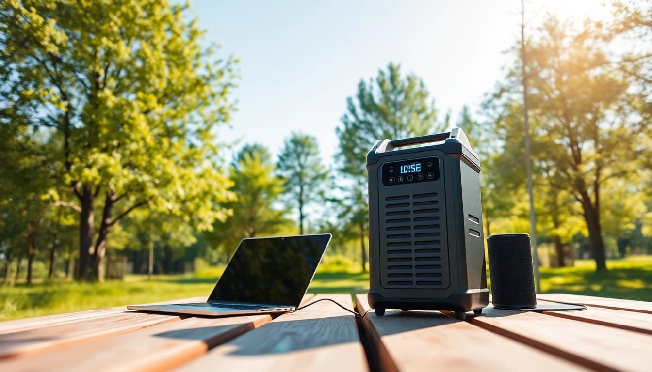 EcoFlow portable power station showcased in outdoor setting enhancing energy solutions.