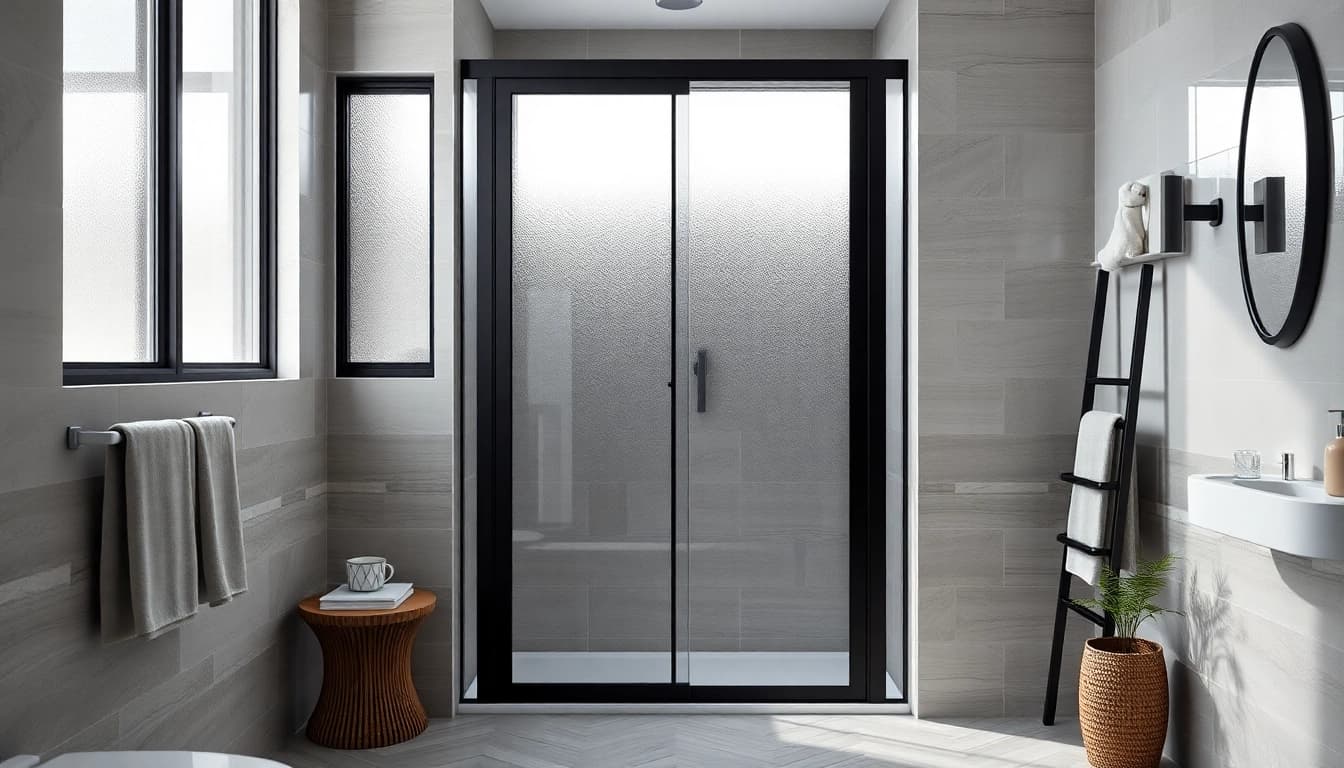 Enhance your bathroom's elegance with stunning black frame shower doors. Stylish design and modern aesthetics.