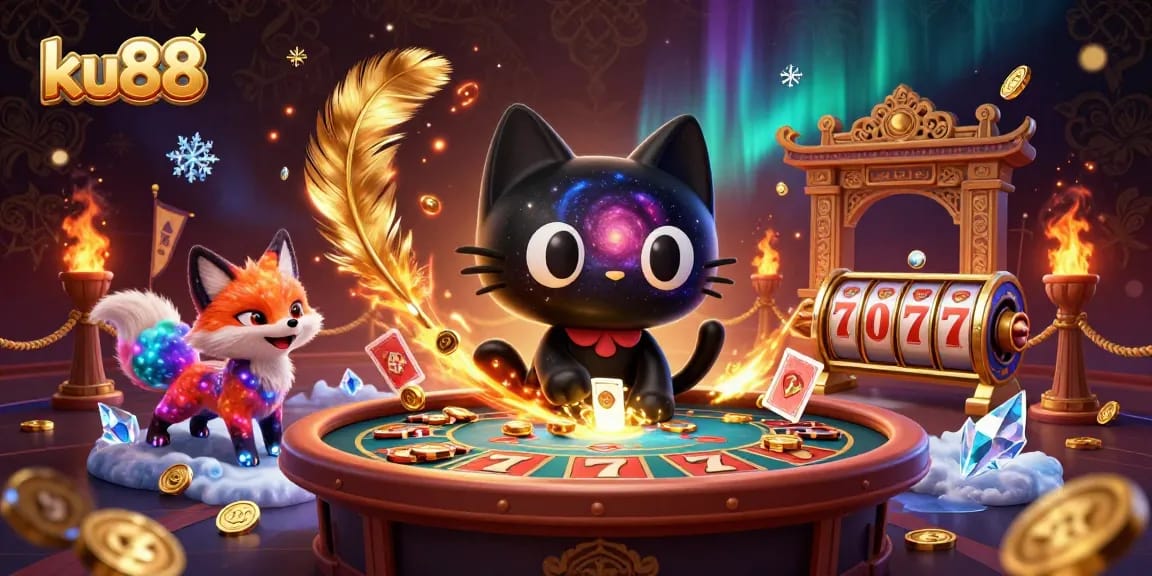 Experience winning thrills at ku88 casino with cosmic characters pulling in golden chips.