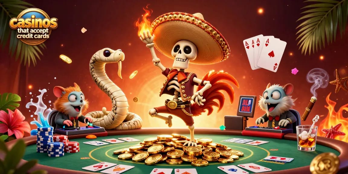 Experience the thrill of casinos that accept credit cards with a vibrant 3D illustration showcasing engaging characters.