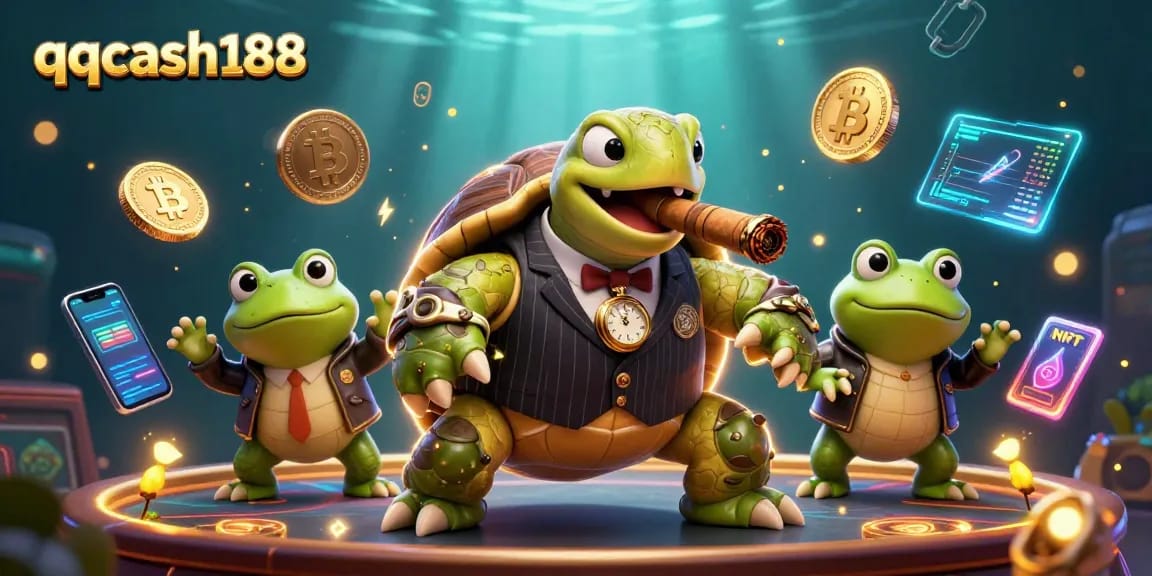 Engaging illustration showcasing the qqcash188 casino experience with animated crypto elements.