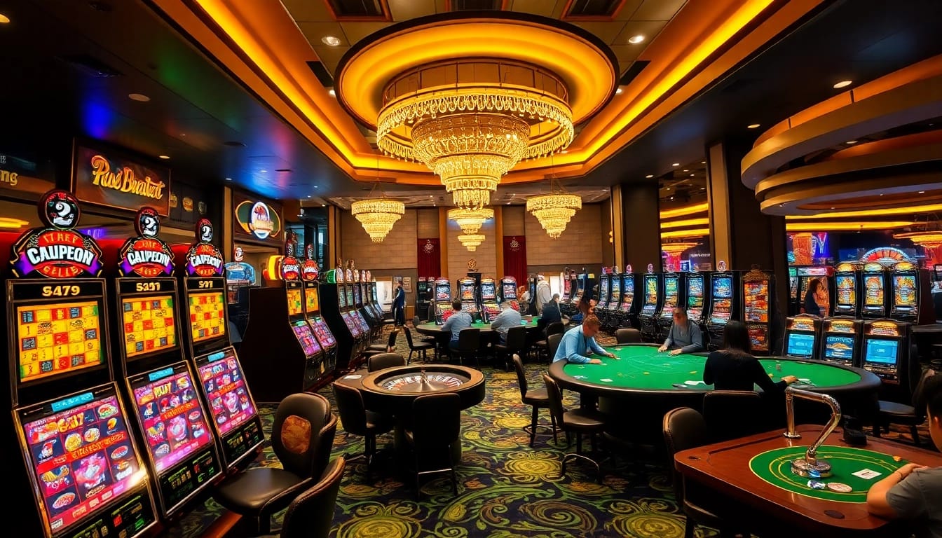 Experience the thrilling atmosphere of 789club casino with vibrant slot machines and intense poker action.