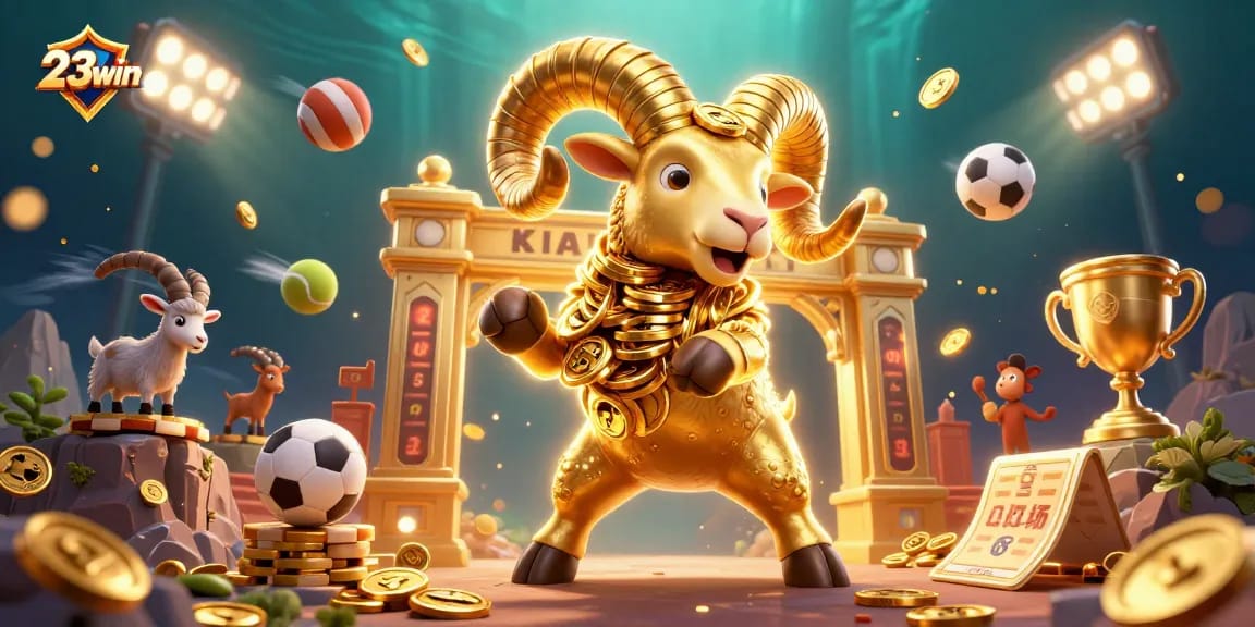 Engage with 23win's vibrant online betting world, highlighted by sparkling cash elements and sports excitement.