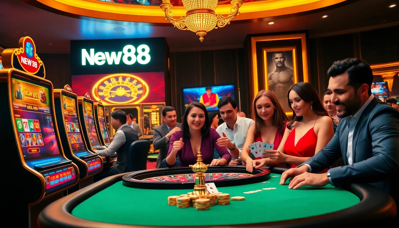 Experience exciting online casino gaming with New88 at https://new88.help/, featuring vibrant tables and slot machines.