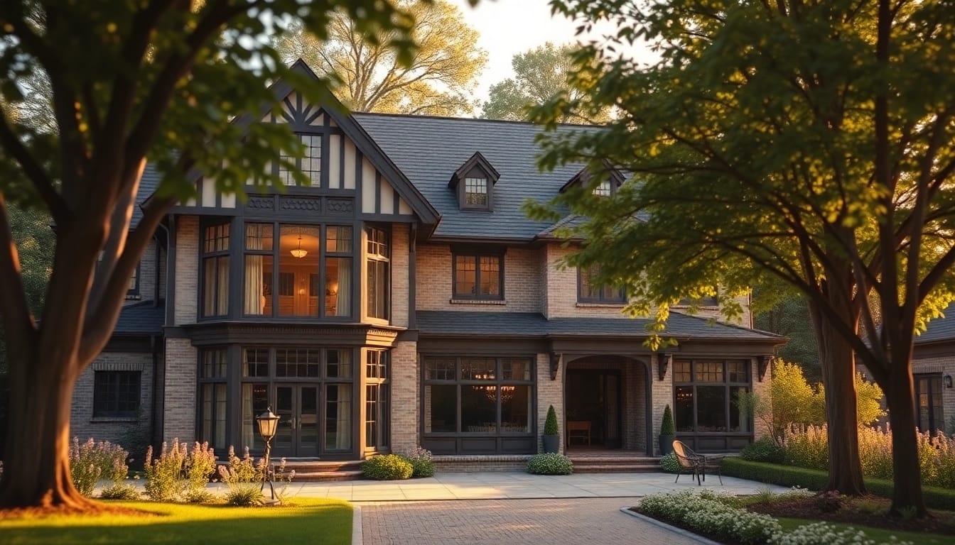 Stunning Wellesley Tudor Expansion showcasing elegant architecture amidst lush greenery.