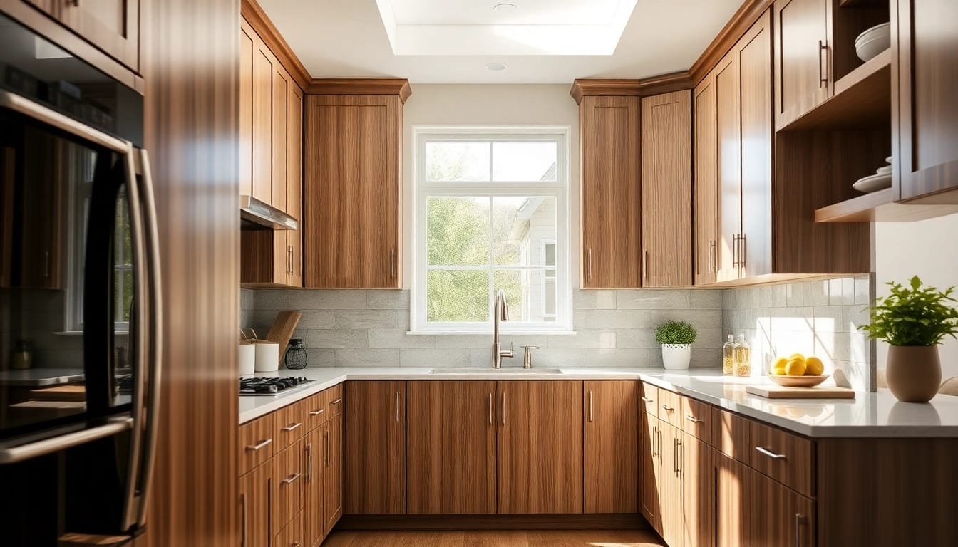Attractive cabinet refacing Clearwater FL showcased in a modern kitchen with natural lighting.