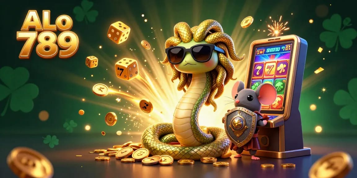 Experience thrilling gameplay at ALo 789 with a vibrant 3D casino scene showcasing exciting gambling action and characters.