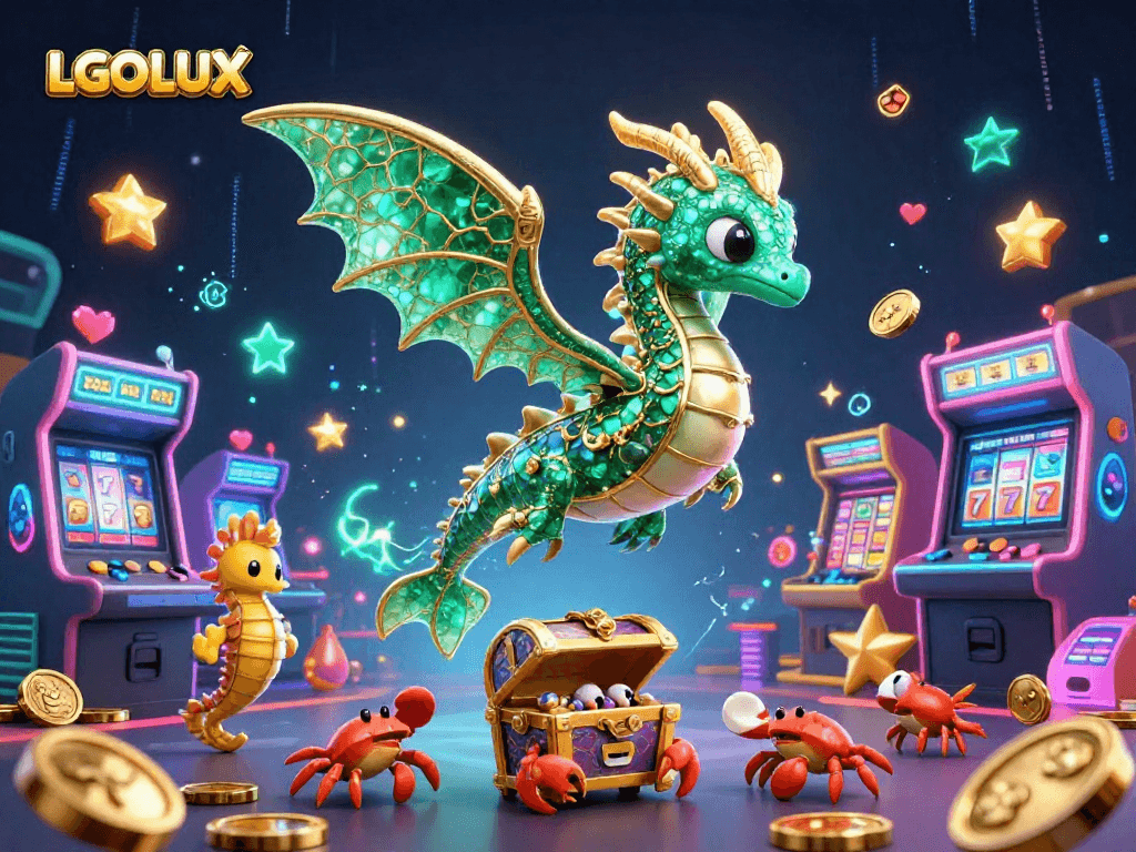 Engage with LGOLUX's captivating online slot experience for 2026, featuring vibrant game elements and characters.