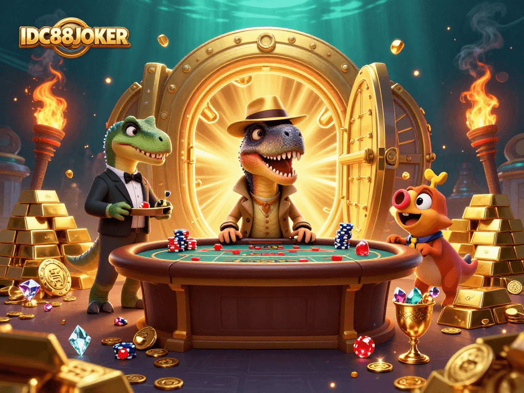 Engage with IDC88JOKER's thrilling blackjack scene featuring humor and adventure, where classic characters encounter luck.