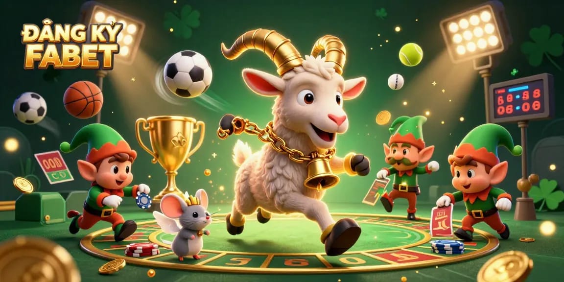 Engage in winning strategies with ĐĂNG KÝ FABET at a lively sports betting casino illustration.