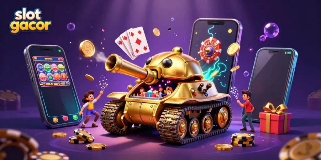 Experience thrilling action in slot gacor as golden beetles unleash excitement in a miniature casino.