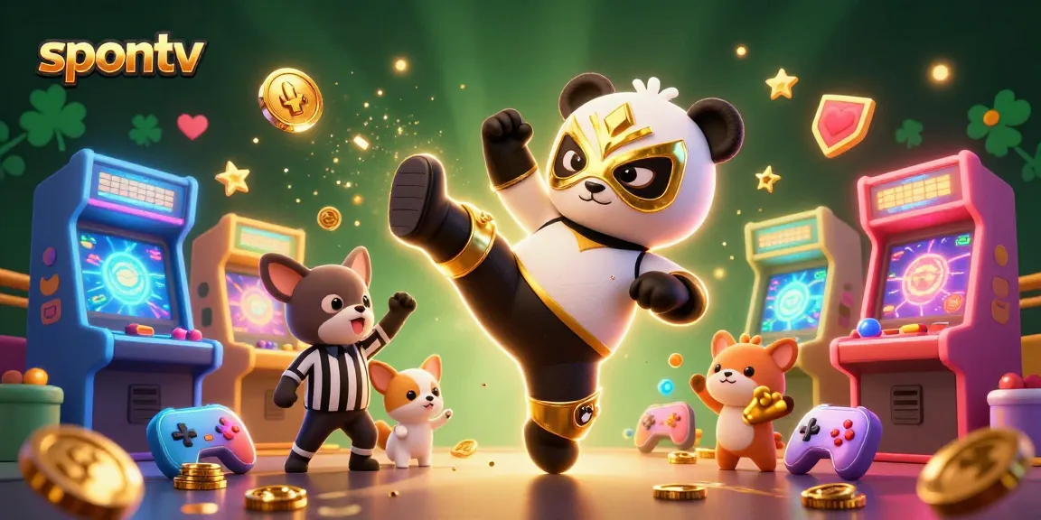 Engage with spontaneous live streaming on spontv, featuring dynamic cartoon characters in an exciting gaming scene.