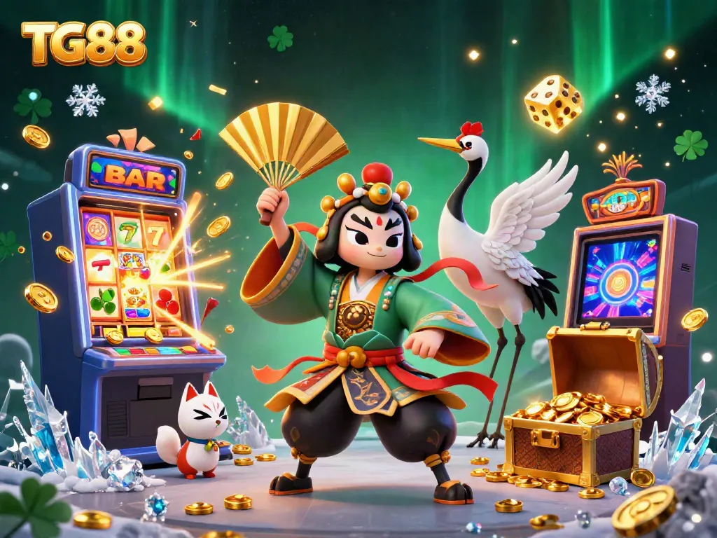 Experience the thrill with TG88's vibrant casino-themed illustration showcasing jackpots and gaming excitement.