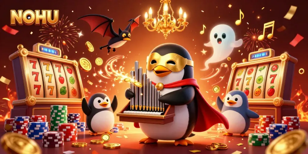 Experience thrilling gameplay with NOHU's dynamic 3D cartoon scene featuring engaging slot elements.