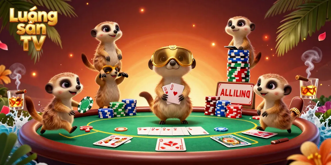 Lương sơn TV showcases lively meerkats in a vibrant casino setting, delivering an engaging poker experience.