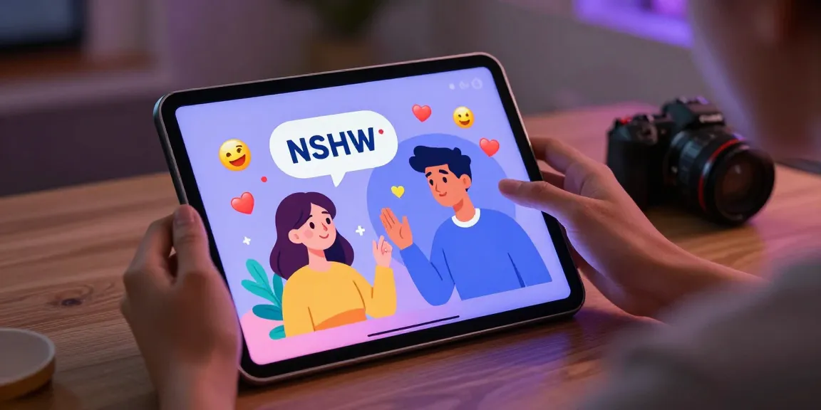 Engaging with character ai nsfw on a tablet in a cozy setting, showcasing colorful interactions.