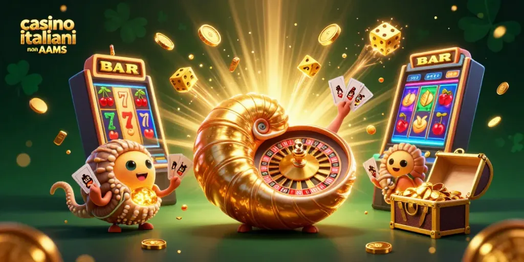 I migliori casino italiani non AAMS offrono emozionanti opportunità di gioco con un nautilus gigante e simboli di fortuna.