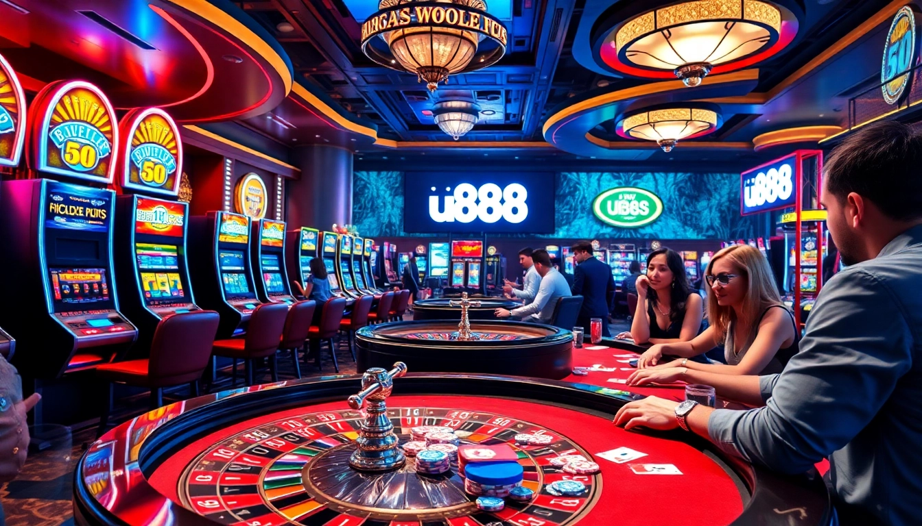 Experience high-stakes action with u88 at a dazzling casino featuring vibrant slots and strategy-rich poker tables.