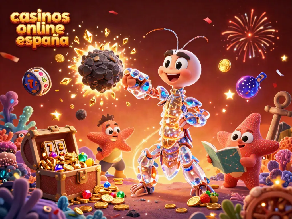 Juega en casinos online España con esta vibrante ilustración que captura la emoción de los juegos de azar.
