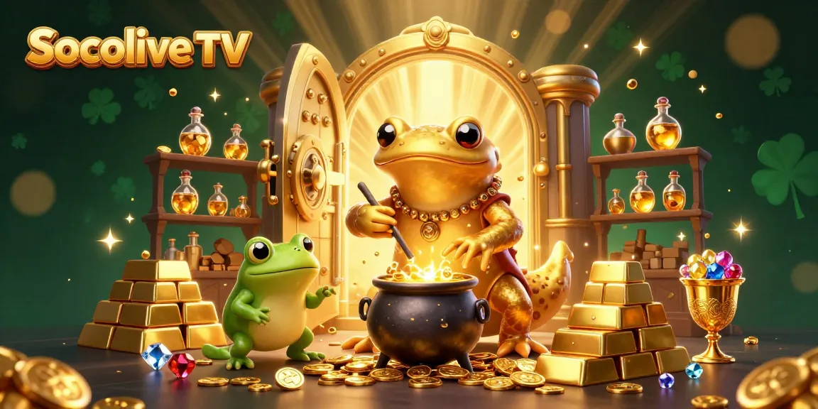Engage with Socolive TV's thrilling casino experience featuring cartoon alchemist and treasure!