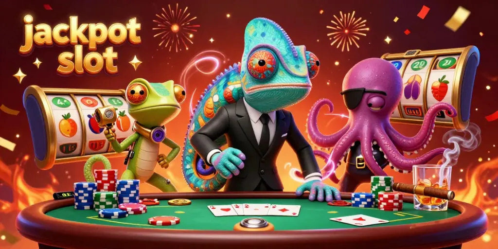 Spin the jackpot slot with colorful characters and rich gameplay elements during a thrilling casino scene.