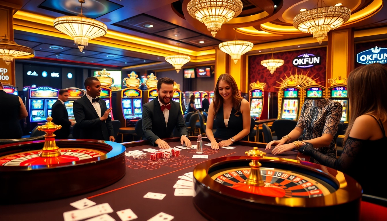 Experience thrilling gameplay at OKFUN with vibrant casino atmosphere and professional dealers.