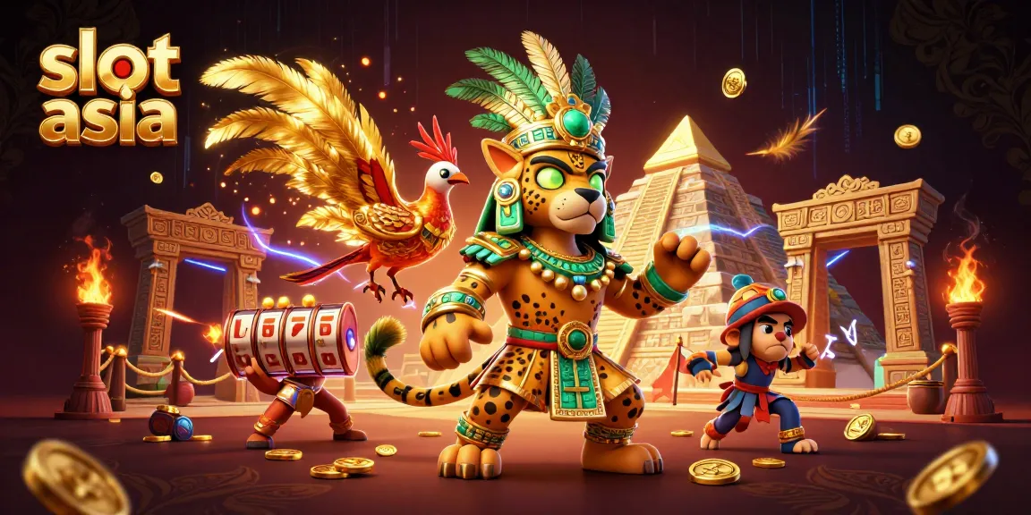 Win big with slot asia's vibrant 3D casino illustration showcasing dynamic elements and excitement.