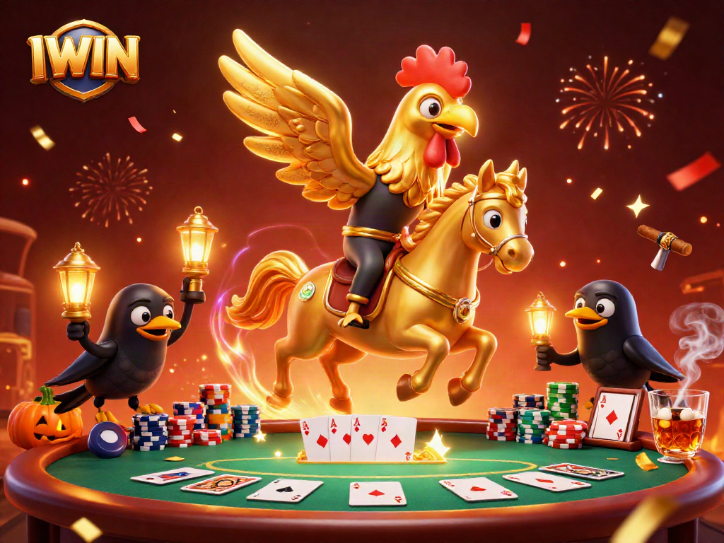 Experience thrilling gameplay at IWIN with vibrant casino scene and exciting poker action.