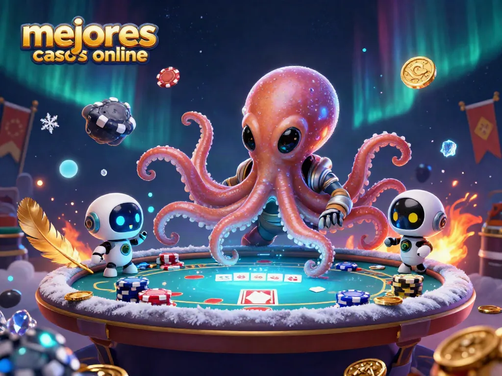 Juega en los mejores casinos online y experimenta la emoción del póker en una vibrante escena galáctica.