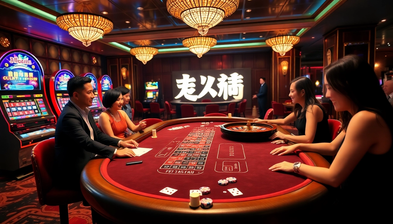 Experience thrilling gameplay at 壹發娛樂 with engaging casino tables and vibrant slot machines, showcasing player excitement.