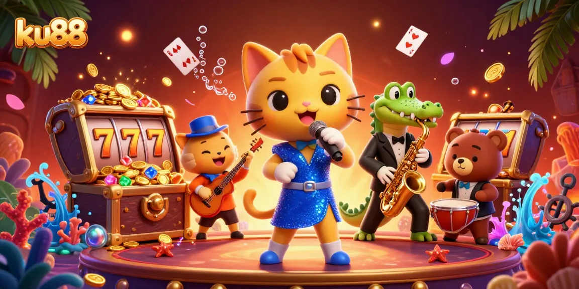 ku88 offers an engaging casino experience featuring vibrant 3D characters and immersive gaming elements.