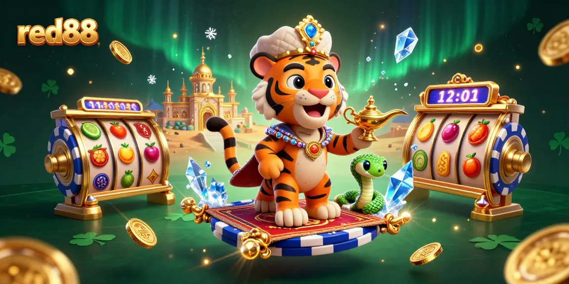 Experience thrilling gameplay with red88 as a tiger sultan leads a vibrant casino adventure.
