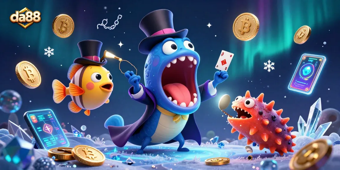 Experience thrilling magic tricks in da88's vibrant underwater casino scene.