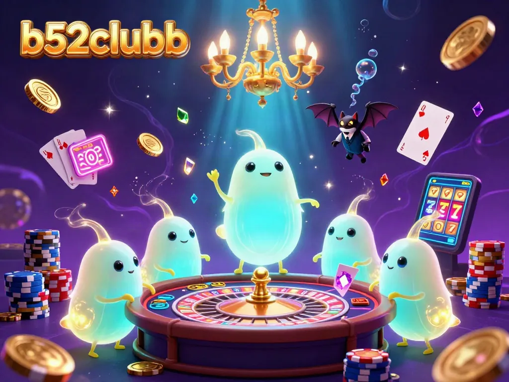 B52clubb illuminates a vibrant casino scene with glowworms and a bat dealer creating an energetic atmosphere.