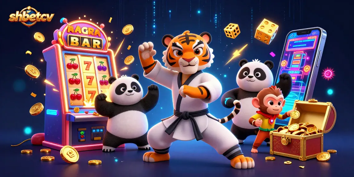 Engage with thrilling slot action at shbetcv, featuring a dynamic scene of cartoon characters celebrating a jackpot.