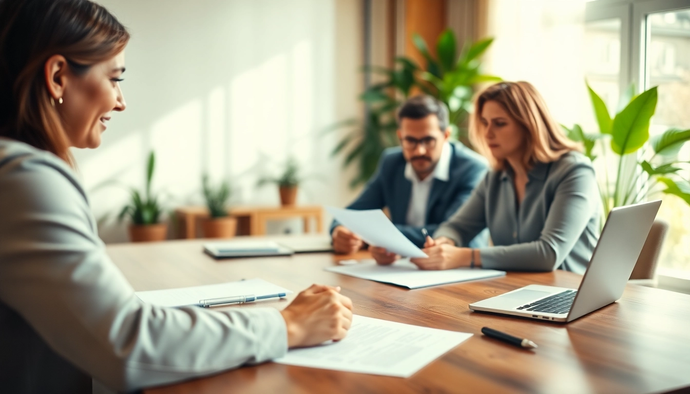 Engaging estate planning discussion among a family and their lawyer in a serene office.