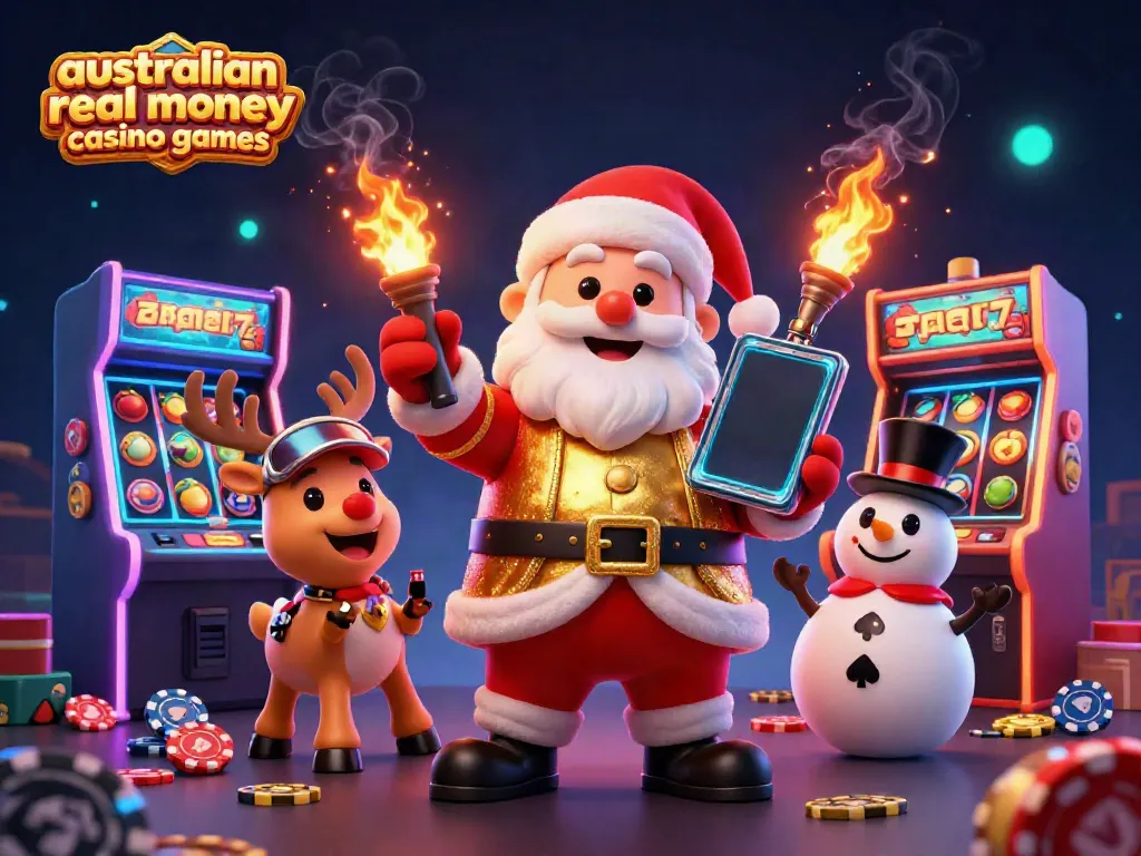 Experience the thrill of australian real money casino games with vibrant 3D characters and game elements.