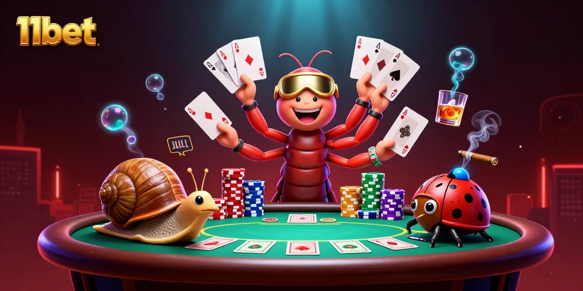 Experience the excitement of betting at 11bet with vibrant casino elements and lively characters!