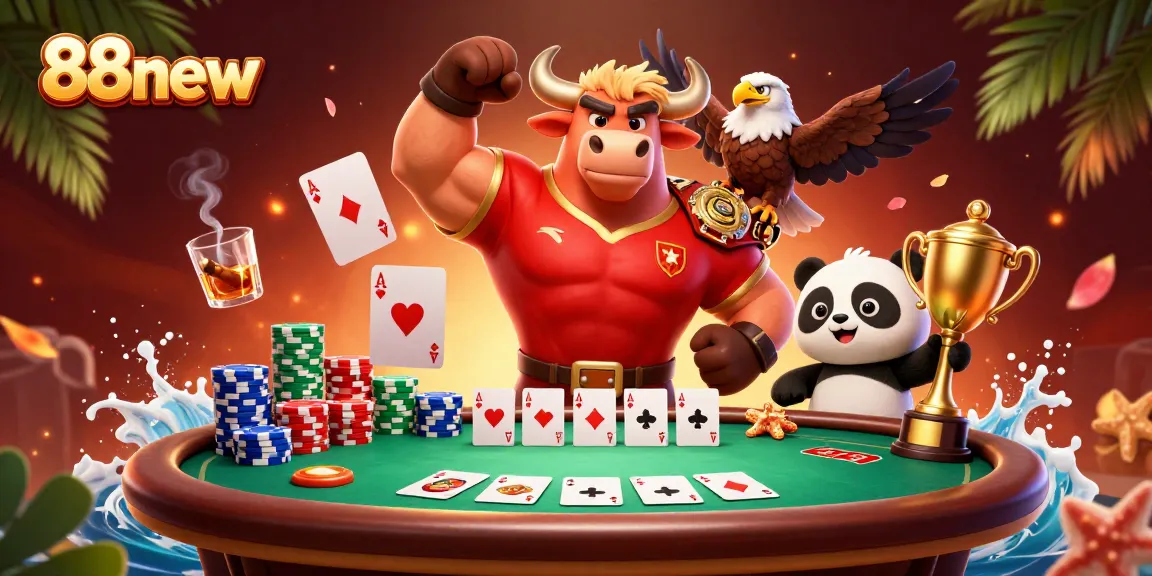 Experience 88new with vibrant casino action, featuring poker excitement and winning moments.