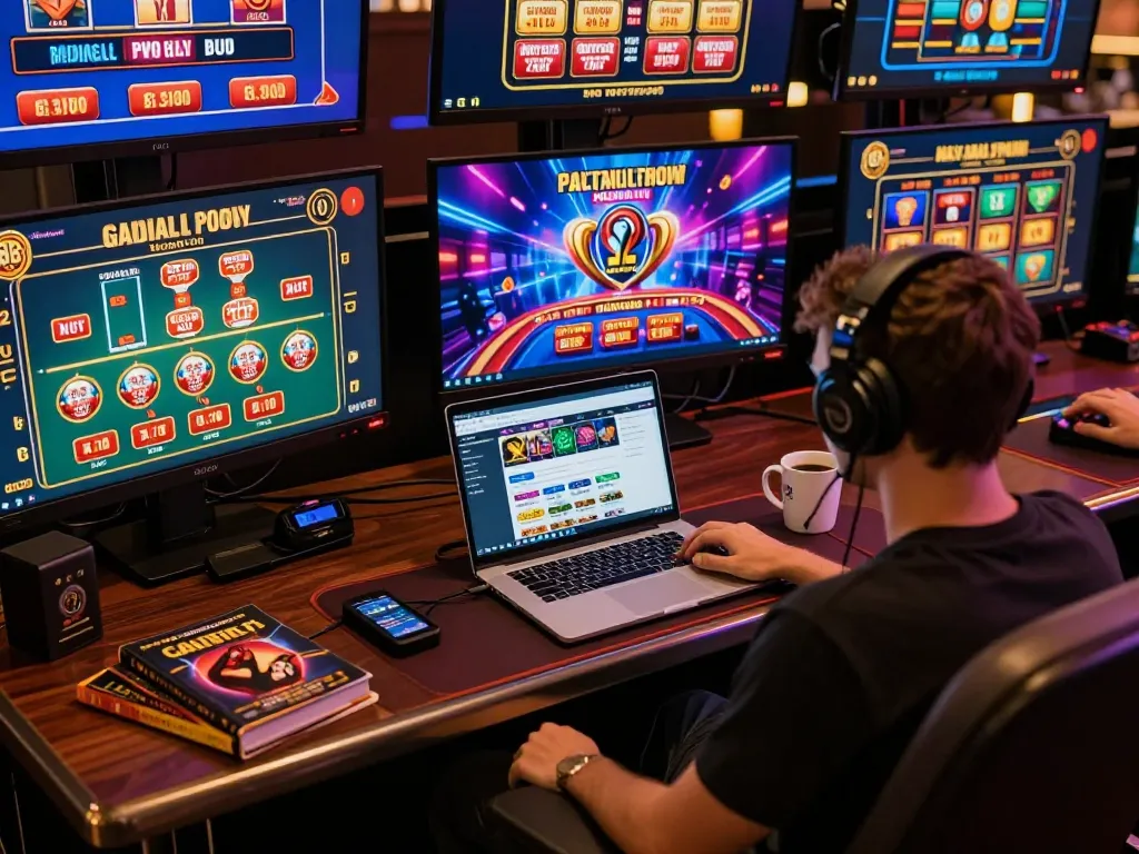Engaging online gaming session at 88betcom with vibrant visuals and cozy setup