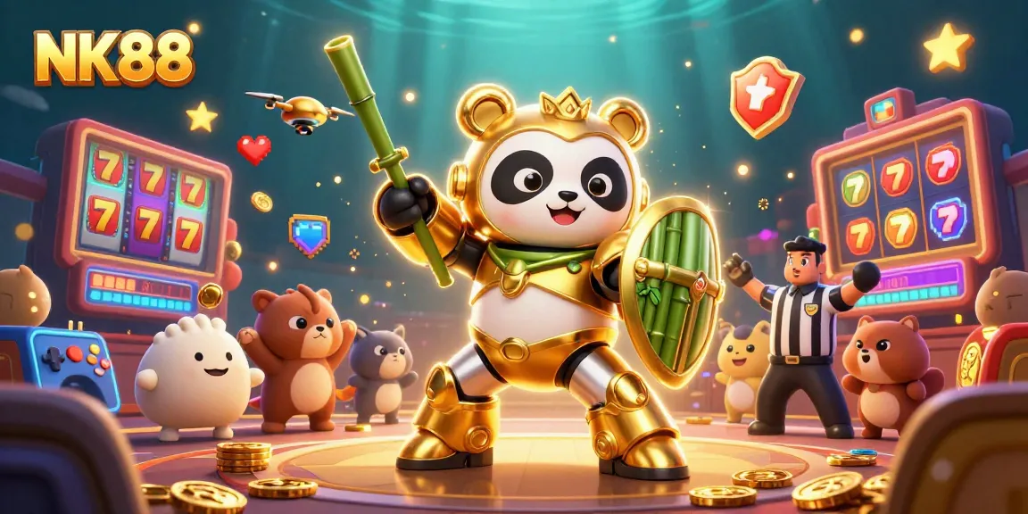 Sparking excitement at NK88 with 3D panda pilots and dynamic casino elements in a vibrant arena.