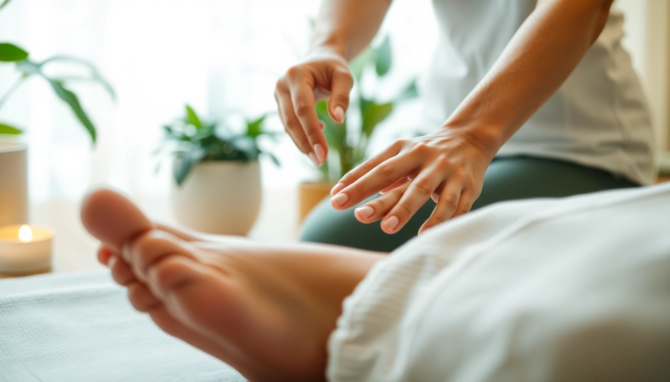 Séance de réflexologie Lausanne avec un praticien appliquant une technique apaisante.