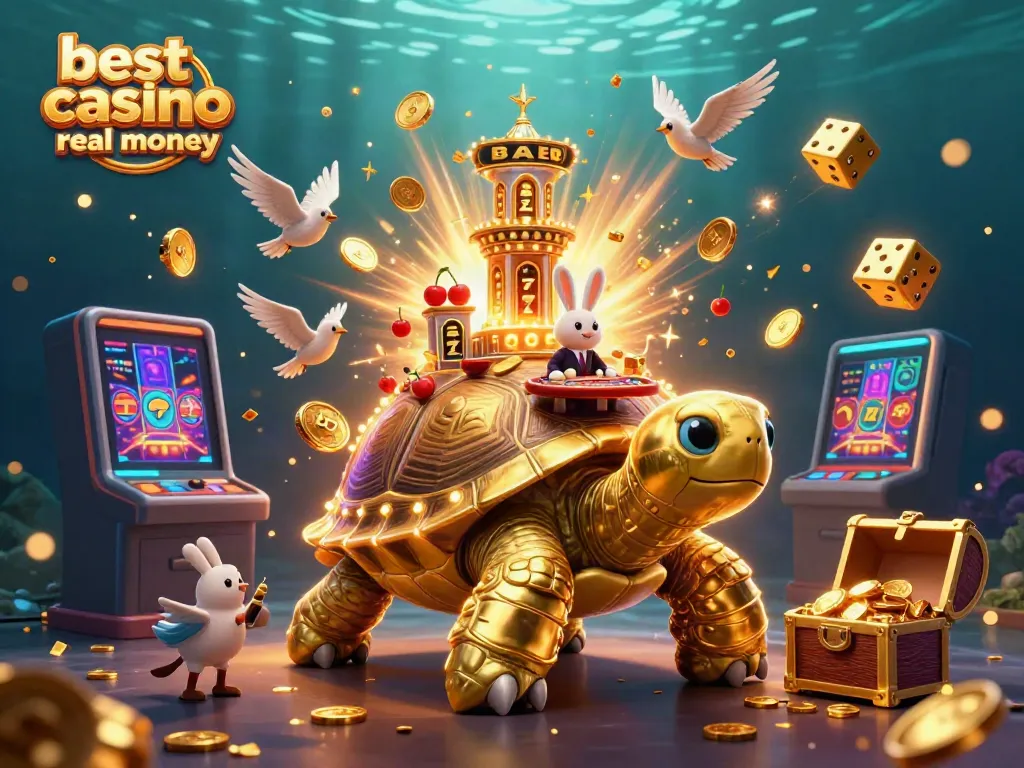 Spin to win at the best online casino real money with a charming tortoise and lively dealer scene.