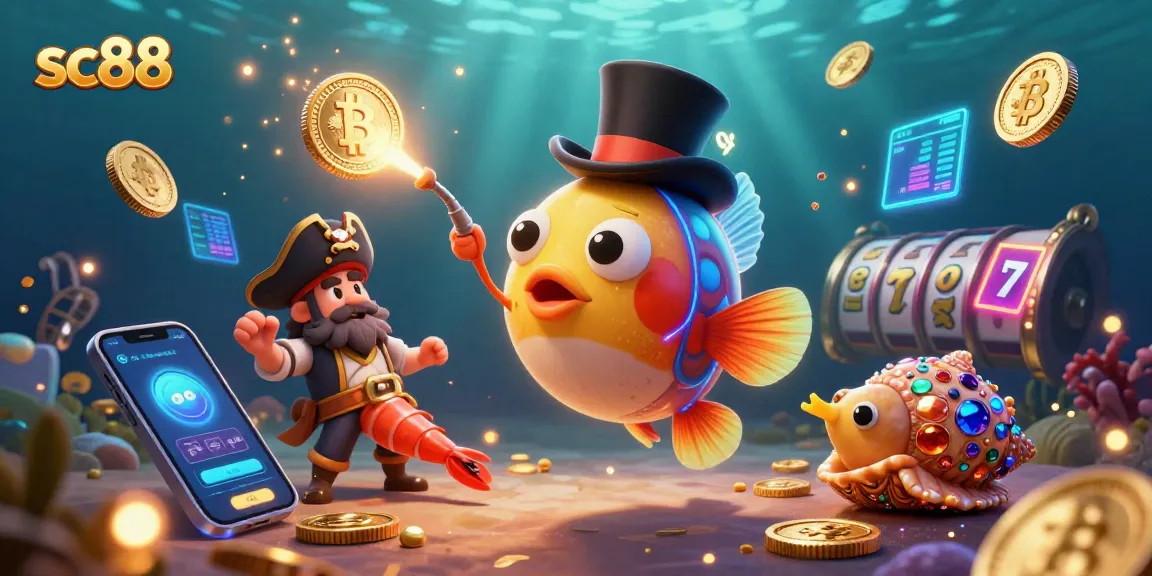 Engage with sc88 for thrilling experiences gathering golden coins in an exciting underwater casino scene.