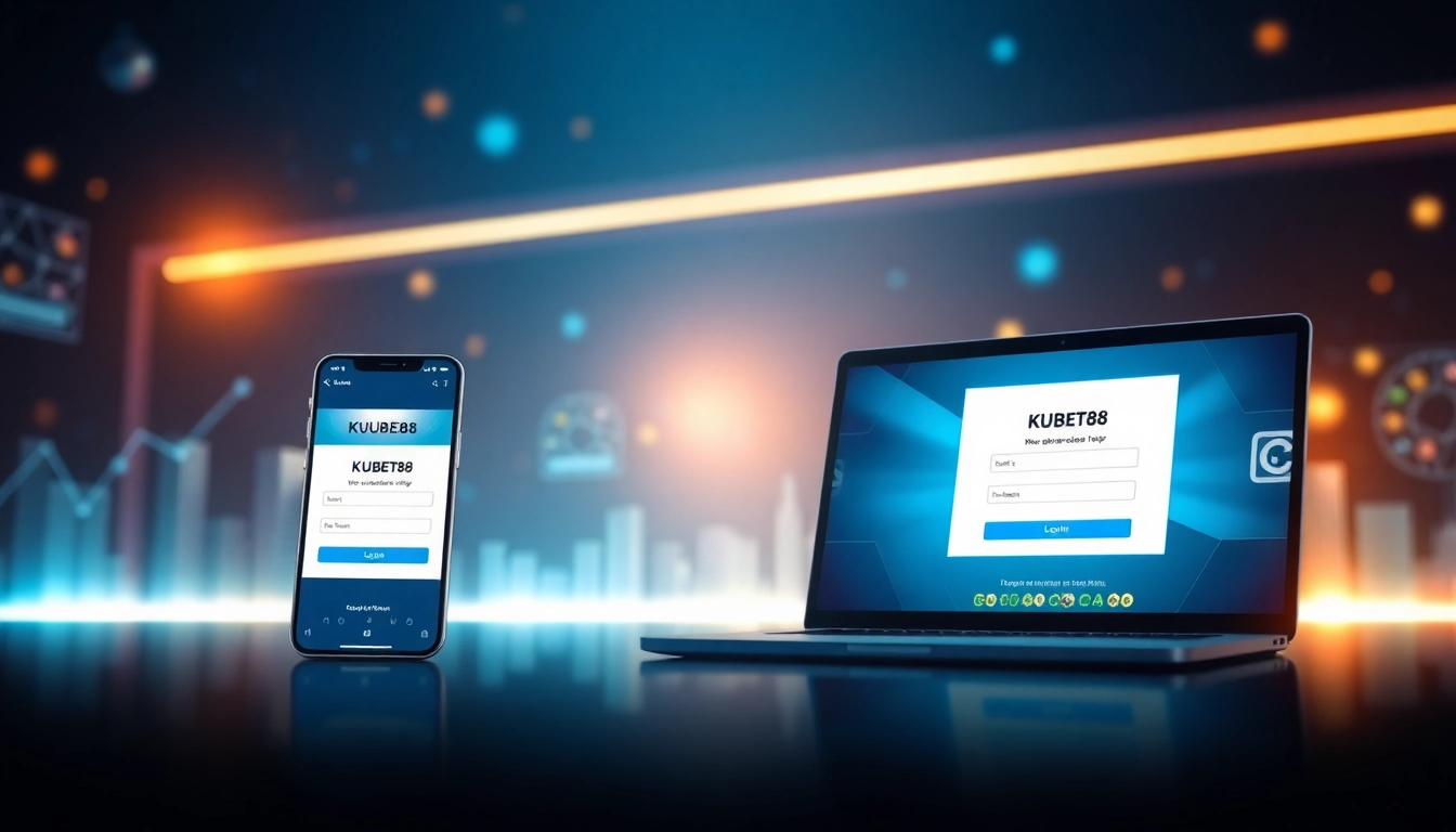 Đăng Nhập KUBET88 login interface showcasing seamless online gambling experience on multiple devices.