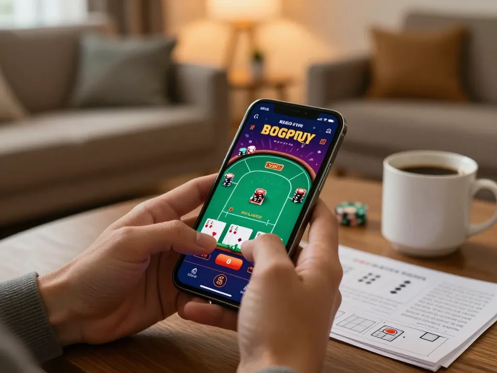 Engaging in LINK SUNWIN mobile gaming, focusing on a vibrant poker app while managing bankroll strategically.