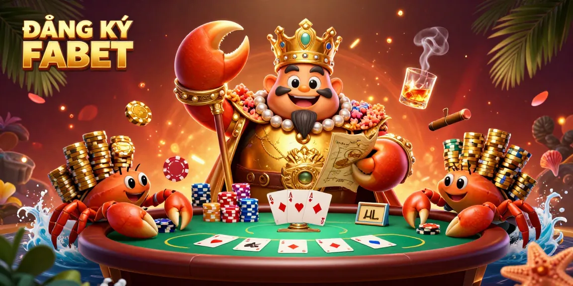 Join the action at ĐĂNG KÝ FABET with vibrant poker scenes featuring engaging crab characters.