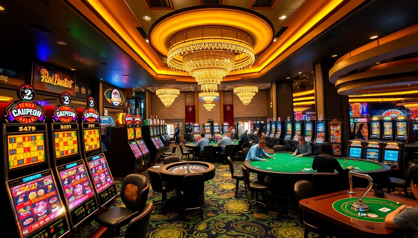 Experience the thrilling atmosphere of 789club casino with vibrant slot machines and intense poker action.