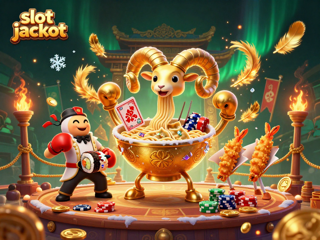 Engage with the thrilling slot jackpot action amid vibrant 3D characters and casino elements.